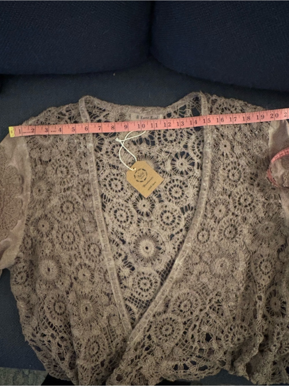 🔥BRAND NEW Desert Rose Throwover,A Rare Bird,Crochet Cardigan,Taupe,Ltd Qty - Picture 7 of 7
